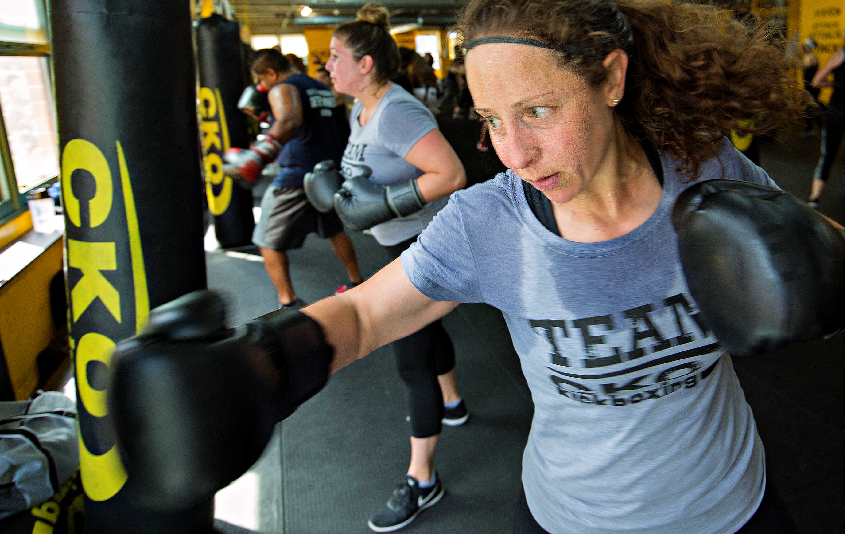 CKO Member punching the bag